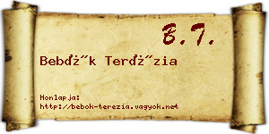 Bebők Terézia névjegykártya